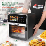 MIRASTON 10QT Air Fryer Toaster Oven Combo with 10 Presets, Family Size Compact Oven for Roasting Whole Chicken/Double Cooking