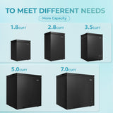 EUHOMY 3.5 Cu.Ft Chest Freezer with Removable Basket, Small Deep Freezer Adjustable 7 Thermostat, Quiet Mini Freezer Free-Standing Top Door, Energy Saving for Apartment/Garage/Basement/Dorm/Home,Black