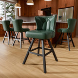 Ollega 26" Green Swivel Counter Height Bar Stools Set of 4, 18.9" Wide Seat