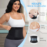 Wlitri Waist Trainer Belt Waist Cincher Trimmer Ab Belt Tummy Control Body Shaper with Triple Wrap Women and Men Black M