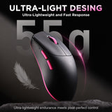 Zero 1 Pro Gaming Mouse,55g Ultralight Wireless Mouse, PAW3311 12K DPI, Tri-Mode
