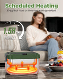 Genasmil Cordless Electric Lunch Box for Adults – 1.2L Stainless Steel Self-Heating Lunch Box with Dual 20000mAh Removable Rechargeable Batteries, Portable Heated Food Warmer for Work, Travel & Office