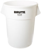 Rubbermaid Commercial Products Brute Heavy-Duty Round Trash/Garbage Can 55-Gallon White Wastebasket for Home/Garage/Mall/Office/Stadium/Bathroom