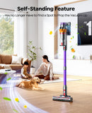 ozeeco Cordless Vacuum Cleaner, 650W/55KPA/70Mins Vacuum Cleaners for Home, Self-Standing Stick Vacuum with Wall Mount Charging and Auto Mode, Touch Screen, Vacuum Cordless for Pet Hair/Carpet/Floor
