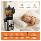 Juicer Machines, Cold Press Juicer Fit Whole Fruits & Vegetables, Slow Masticating Juicers with 5.3" Wide Feed Chute, High Juice Yield, BPA Free