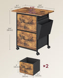 VASAGLE 2-Drawer File Cabinet, Mobile Printer Stand with Storage