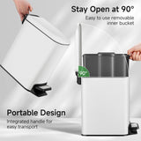 Step Pedal, 6 Liter / 1.6 Gallon Stainless Steel Trash Bin, Small Garbage Cans for Bedroom