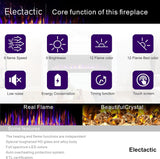 Electactic 36 Inch Electric Fireplace Insert Ultra-Thin - Recessed & Wall-Mounted Fireplace Heater with Thermostat, Adjustable Flame, Remote Control - Linear with Timer, Touch Screen, 750/1500W