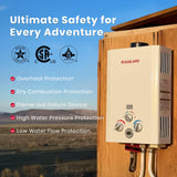 GASLAND 6L 1.58GPM Portable Propane Tankless Water Heater with Pump and 1/2" Twist-On Pipe Strainer