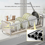 STCERY Modern Dish Drying Rack with Drainboard, Countertop Dish Rack, Kitchen Organization, Intelligent Drainage Structure, Used for Drying Bowls, Plates and Cups(Gray)