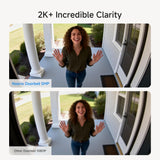 Noorio Wireless Doorbell Camera, 2K Video, Battery Powered, 140° Wide Angle