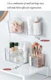 Set Of 2 Storage Organizer Bins Wall Mounted Shower Caddy, Bathroom shelves Stackable Clear Plastic Toothbrush Holder Adhesive Hanging Bin for Bathroom, Kitchen, Cabinet, Shower BPA Free Small (Green)