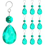 H&D HYALINE & DORA 3Inch Crystal Suncatcher Bauhinia Prisms Pendants 10Pcs Chandelier Crystals Replacement Hanging Sun Catcher Beads for DIY Arts Crafts Decor (Cyan Blue)