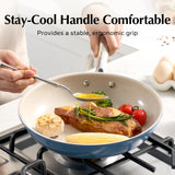 Redchef Ceramic Non Stick Egg Pans, Nonstick Frying Pan Skillet, 8 inch Cooking Pan Non Toxic, Dishwasher/Oven Safe (Blue)