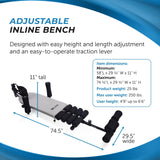 Stamina Inline Back Stretch Bench with Cervical Traction - Back and Neck Decompression - Inversion Table Alternative - Up to 250 lbs Weight Capacity Stamina