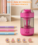2 Pack Electric Pencil Sharpener, Fully Automatic, for Classroom, Pink