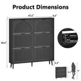 BORNOON Shoe Cabinet for Entryway with 6 Flip Drawers, Slim Wooden Shoe Storage Organizer with Modern Fluted Pannel，Freestanding Narrow Hidden Shoe Rack for Hallway, Foyer, Living Room
