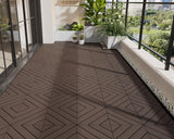 Mapleyard 216 PCS Plastic Interlocking Deck Patio Tiles, Brown, Diagonal