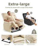 GarveeHome Oversized Leather Recliner Chair, Extra Wide Manual Recliner for Adults, Lazy Chair with 1.5X Sponge Comfort Arm and Back for Living Room, Bedroom, Nursing Room