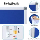 DEVELOP 48x36 Inch Large Blue Felt Bulletin Board, Wall Mounted Pin Memo Notice Cork Board with Silver Aluminium Frame for Office, Home, and Classroom, Includes 10 Push Pins