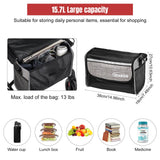 Rollator Walker for Seniors/Adults Foldable in Two Directions Rolling Walker with Seat 330 lbs Capacity 4 Big 8 inch Wheels Hand Grips Adjustable Height Lightweight Aluminum Walker 7204(Black)