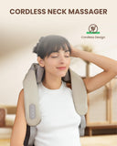Cordless Neck Massager with Heat, 4D Deep Kneading Neck Shoulder Massager for Pain Heycool