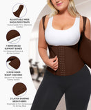 SHAPELLX Waist Trainer for Women Body Shaper Tummy Control Plus Size Corset Shapewear Workout Fajas Colombians Brown XXL