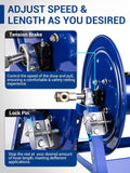 MEKOH Pressure Washer Hose Reel 3/8"x350ft, 5000PSI Hand Crank Power Washer Hose Reel for 1/4"x455ft, Heavy Duty Steel Hose Reel with Trailer/Wall/Van Mount, A-Frame Manual Reel for Water,M22 Fitting