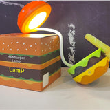 MXDLYHHHT Anti Slip Rechargeable Hamburger Desk Lamps with Adjustable Neck Dimmable Touch Switch Gentle Light