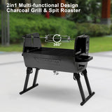 2 in 1 Barbecue Grill with Rotisserie Grill Kit, Portable Folding Outdoor Charcoal Grill, Stainless Steel Spit Roaste BRANDMAN GRILLS SINCE 1987
