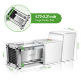 Sopito French Fry Cutter Electric - Stainless Steel Vegetable & Fruit Chopper with 1/2 & 3/8 Inch Blades for Potatoes, Carrots, Cucumbers & Onions