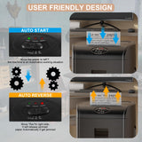 10-Sheet Heavy Duty Cross-Cut Paper and Credit Card Shredder, Shredder for Office, High Security P5 Office Home Use Office Equipment with 4 Casters, Black PULLAFUN