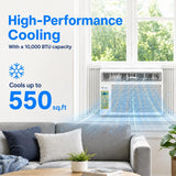 Senville 12000 BTU Window Air Conditioner, Cools Up to 550 Sq. Ft., Easy to Use, Washable Filter