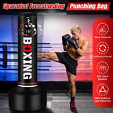 Heavy Punching Bag for Adults Teens, 70" Freestanding Punching Bag with Stand Kickboxing Bags, Women Men Heavy Boxing Bag for Beginners Training MMA Karate Muay Thai Fitness