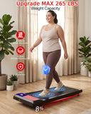 2.5 HP Quiet Under Desk Treadmill with 8% Incline, 265 lbs Capacity – Portable Compact Treadmill for Home Office & Small Spaces, 15" x 35.4" Belt
