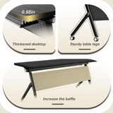 JFazzruit Folding Conference Room Table with Wheels,Modular Conference Tables Seminar Table with Grommet,Stability Enhancement,Fold Up Rolling Conference Table for Office (6, Black, 55.2IN/140CM)