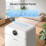 CHIVALZ 1500 Sq.Ft Dehumidifier for Basement, Quiet Dehumidifier for Home, Bedroom, Bathroom, Humidity Display, with Drain Hose, Auto Shut Off, 3 Modes, Timer, Auto Defrost, Child Lock, White 1Pack