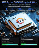 NIMO 17.3" IPS-Gaming-Laptop, AMD Ryzen 7 8745HS Up to 4.9GHz Beat R9 7940HS 16GB RAM 256GB SSD Radeon 780M-Graphics, WiFi 6E USB4 Backlit Keyboard Fingerprint, Win 11 PC for Work & Play 2-Yr Warranty