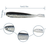 Syosisny 50 PCS Plastic Soft Fishing Lure, Lifelike Forked Tail Minnow, Fishing Baits Tackle for Saltwater and Freshwater Bass, Crappie, Walleye, or Trout Lures