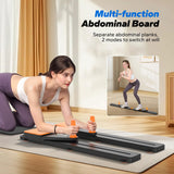 MERACH Pilates Board, Multifunctional Abdominal Plate, Detachable Ab Trainer Machine with Anti-Slip and Quiet Design, Portable Pilates Reformer (Black)