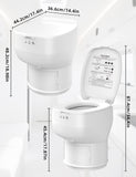 MODIWELL R1808 Fixed RV Dry Flush Toilet, Waterless Rechargeable, White