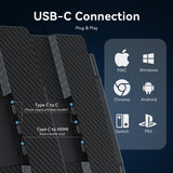 APILDELLA 14'' 1080P Portable Dual Monitor Extender for Laptops - USB C and HDMI, Plug-Play for Dual Display on Mac and Windows, Fits 13''-17.3'' Laptops APILDELLA