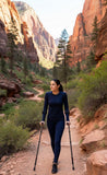 in-Motion Forearm Crutches | Spring Assist Crutches for Adults | Walking Crutch with Ergonomic Handles | Articulating Tips | Size Tall (5'3" - 6'8") | Lightweight & Durable | Charcoal | 350lb Capacity