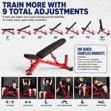 REP AB-3100 Adjustable Weight Bench | Matte Black FID Design | Foldable Fitness Platform for Home Gym | Flat Incline Decline Workout and Strength Training Bench