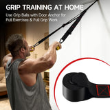 FitBeast Pull Up Ball Grips & Finger Straps Set – Grip Balls for Dead Hangs, Pull Ups, Climbing & Home Gym Training (Black)
