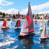 Ssccgym 84” Inch Remote Control Boat RC Pre-Assemble Sailboat Accessories Kits 2.4G Electric Boat Sail Watercraft for Adults Boys (L)