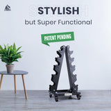 LIONSCOOL Premium Dumbbell Rack Only, with Side Racks for Neoprene/Vinyl Coated Dumbbells Only (Small, 200 LBS) LIONSCOOL