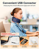 BETOVIN Heated Neck Brace Cervical Collar - Neck Support Brace with Heating Pad, Soft Foam Wraps Keep Vertebrae Stable and Aligned for Relief of Cervical Spine Pressure for Women & Men (L Size) Blue