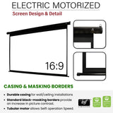 Akia Screens 125-Inch Motorized Projector Screen, 16:9, Electric Drop Down with Remote, Wall or Ceiling Mount, 4K/8K Ready, AK-MOTORIZE125H2.