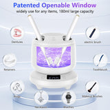 2025 Ultrasonic Retainer Cleaner for Dentures & Aligner, Durable Removable Base and Top Cover, Denture Cleaner Machine with 4 Modes for Mouth Guards, Jewelry, Rings, etc (White)